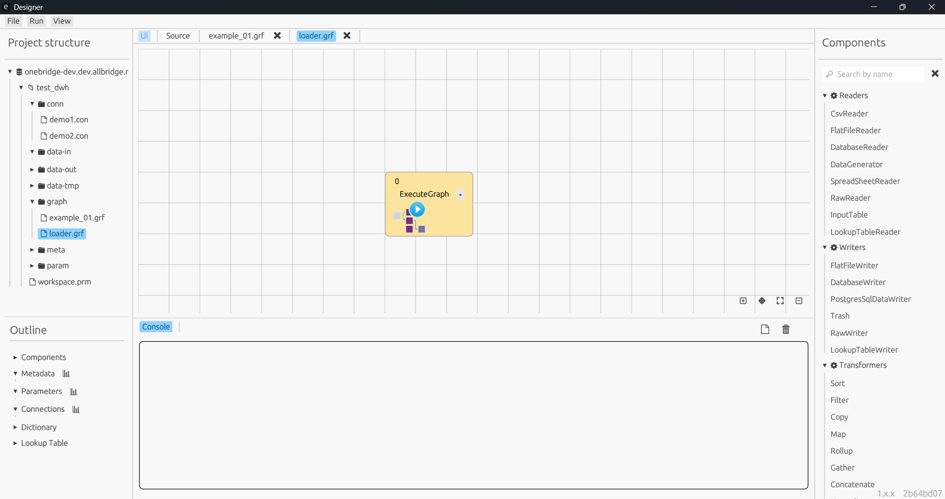 Граф startLoad.grf для запуска load_ecommerce_behavior.grf